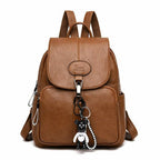Soft Leather Anti-theft Travel Backpack For Women