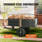 VEVOR Heavy Duty ATV Trailer Steel Dump Cart, 750-Pound 15 Cubic Feet,