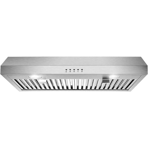 30 Inch Kitchen Under Cabinet Range Hood 3-Speed 600CFM Vent W/LEDs