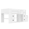 Loft Bed With Storage Cabinets, Staircase Drawers & LED Lights