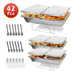 42Pcs Serve 6 Guests Disposable Chafing Dish Buffet Set Chafing