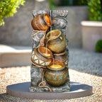 Alora 43-Inch Tall Outdoor Polyresin Potter Pitcher Fountain With LED Lights (SAK72143)