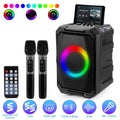 Portable Wireless Party Speaker With LED Light 2 Wireless Mics Remote