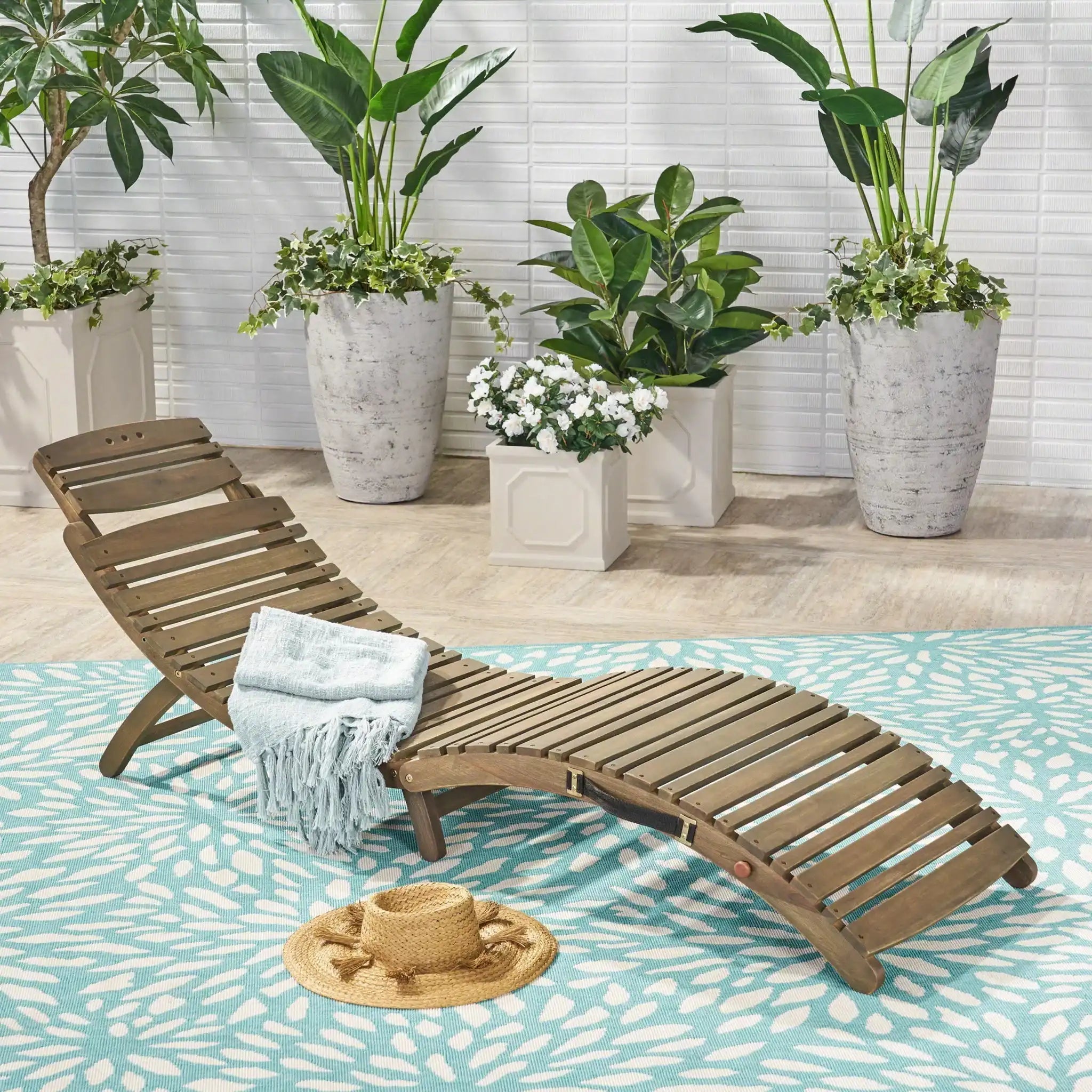 Lahaina Wood Foldable Chaise Lounge
