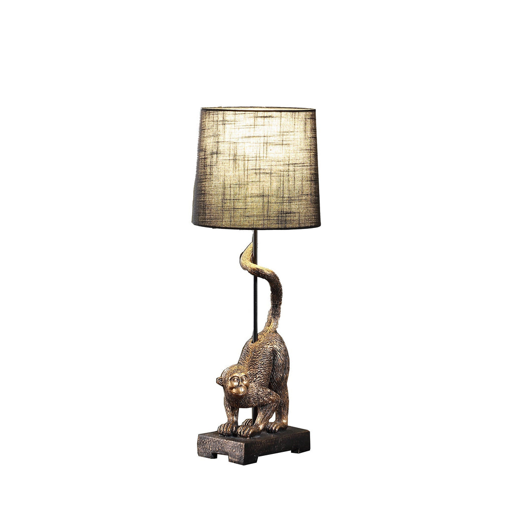 24" Wildlife Old World Antique Bronze Capuchin Monkey Table Lamp