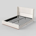 Upholstered Bed Frame With Luxury Wingback Headboard