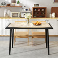 Sintered Stone Dining Table 44" Rectangular Kitchen Table with Metal Frame Indoor Modern Breakfast Table for Living Room Dining Room-Golden