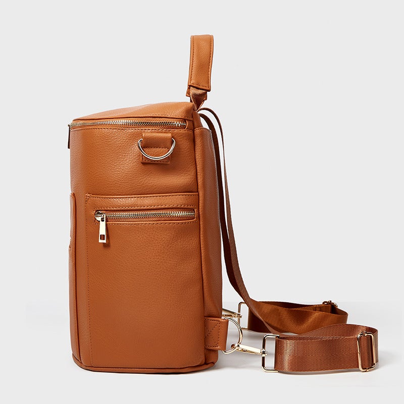 Fashion Solid Color Elegant Diaper Backpack For Mommy