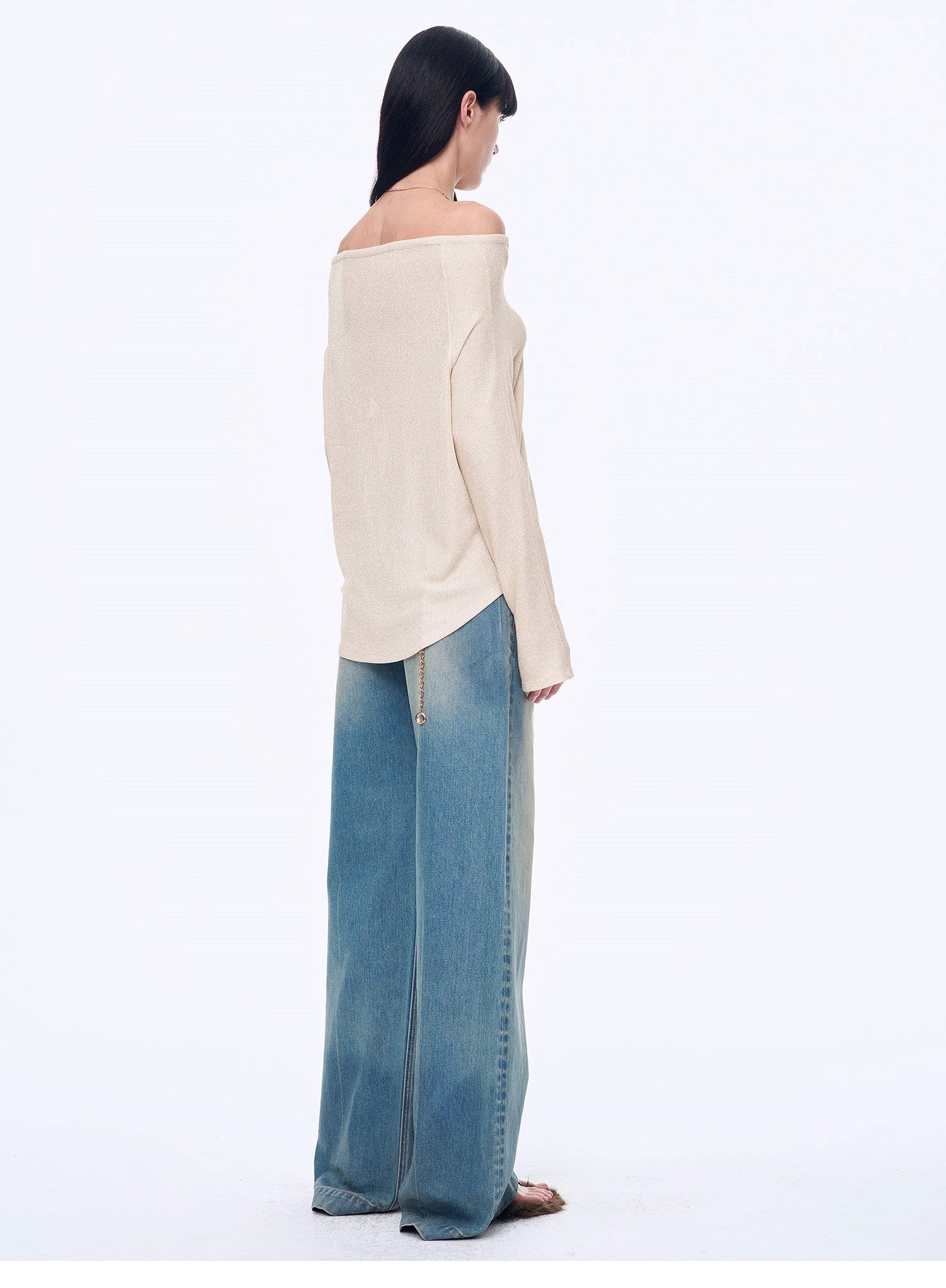 "Fashion Law" Casual One-shoulder Raglan Sleeve T-shirt Top