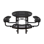 Large 46-Inch Heavy-Duty Round Outdoor Steel Picnic Table With Umbrella Hole (SAK96428)