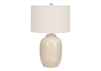 Lighting, 26'h, Table Lamp, Cream Ceramic, Ivory / Cream Shade, Contemporary