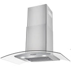30" Wall Mount Range Hood 450CFM Tempered Glass Vented 3-Speed Fan
