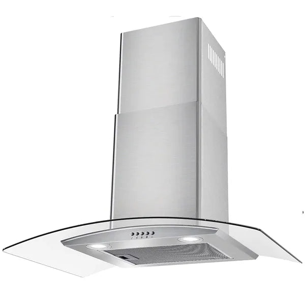 30" Wall Mount Range Hood 450CFM Tempered Glass Vented 3-Speed Fan