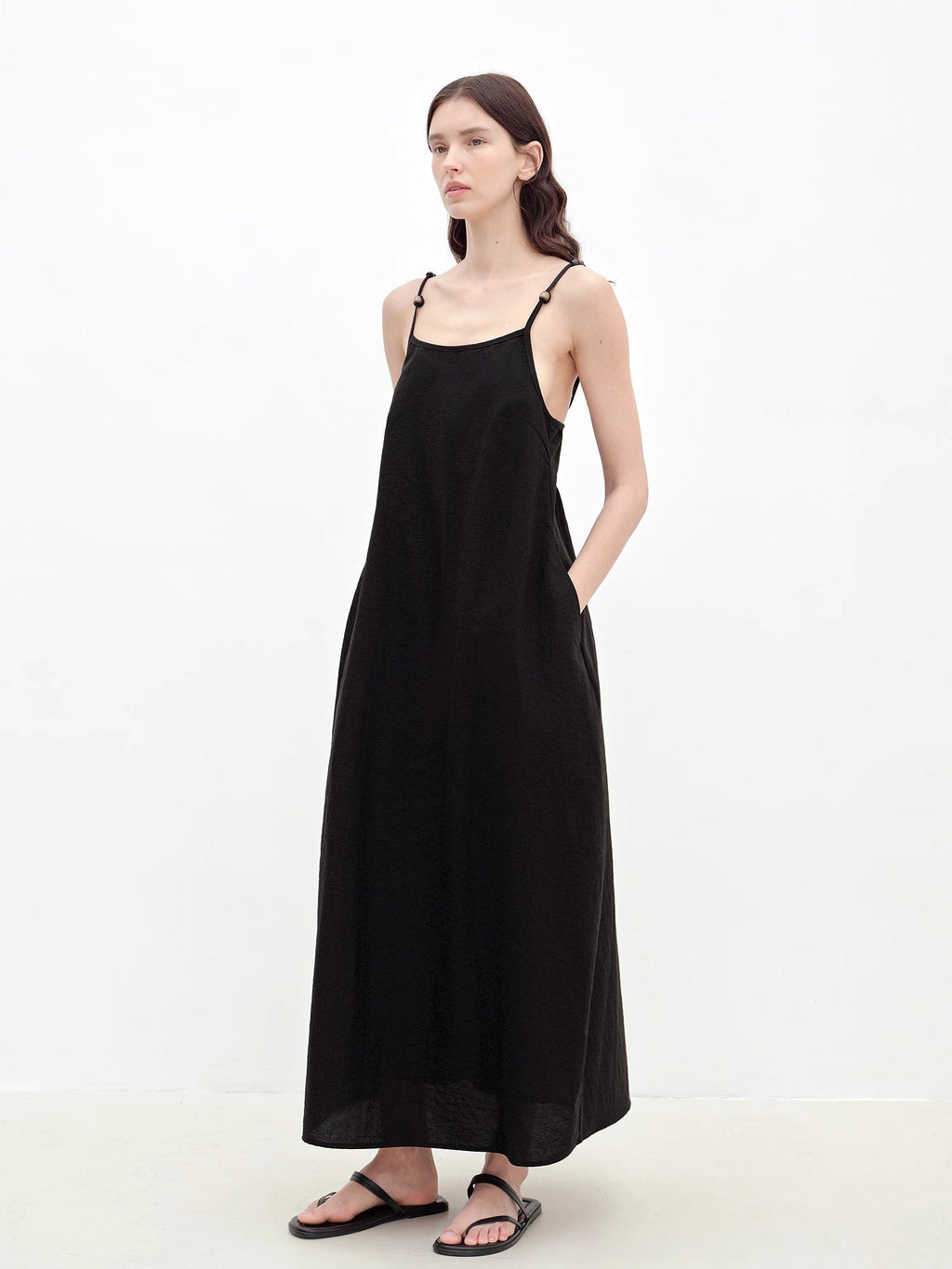 "Island Walk" Cotton Beaded Sling Dress