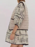 Textured Snap Down Vest Coat
