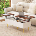 47 Inch Lift Top Coffee Table with 2 Hidden Compartments-Walnut
