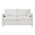 Modern Loveseat Sofa 2-Seater - Plush Chenille Fabric Ivory White