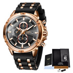 Men's Silicone Strap Sports Quartz Watch With Gift Box