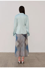 "Mercerized Spring Shadow" Acetate Shirt Women's Hollow String Pleated