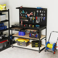 48 x 24 Inch Workbench Work Table with 3 PCs Pegboard Drawer and Shelves-Black