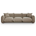 Kely Modern 100'' Mocha Boucle Upholstered Sofa with Solid Wood Legs