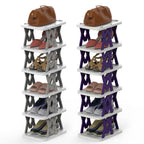 6 Tier Foldable Shoe Rack Vertical Shoe Organizer Narrow Shoe Rack For