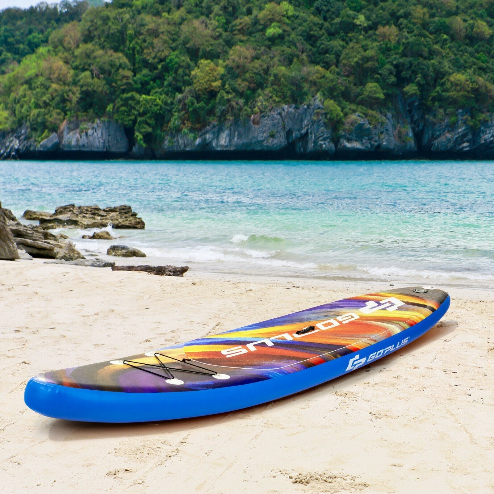 Inflatable Stand Up Paddle Board with Backpack and Aluminum Paddle Pump-L