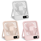 3 Colors Options -- 1Pc Mini Desktop Cooling Fan Rechargeable Battery