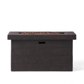 Custer Rectangular Fire Pit 50,000 BTU Magnesium Oxide - Brown