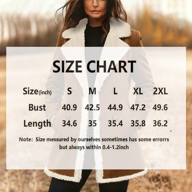 Women's Suede-Look Trench Coat, Classic Notch Lapel Double-Breasted