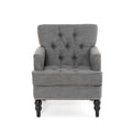 Harrison Tufted Club Chair With Button Tufted Back And Birch Wood Legs