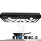30 Inch Kitchen Under Cabinet Range Hood 3-Speed 600CFM Vent W/LEDs