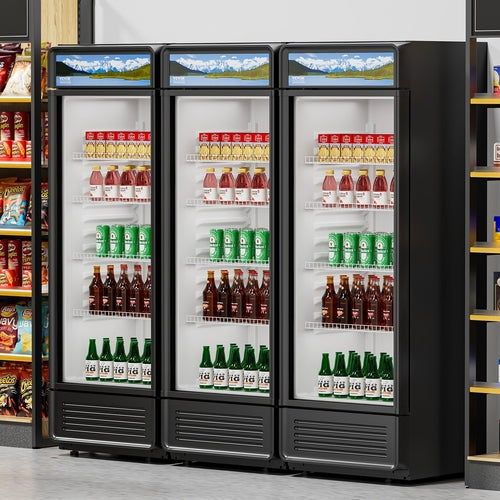 Commercial Merchandiser Refrigerator 12.2 CU.FT Glass Door Display