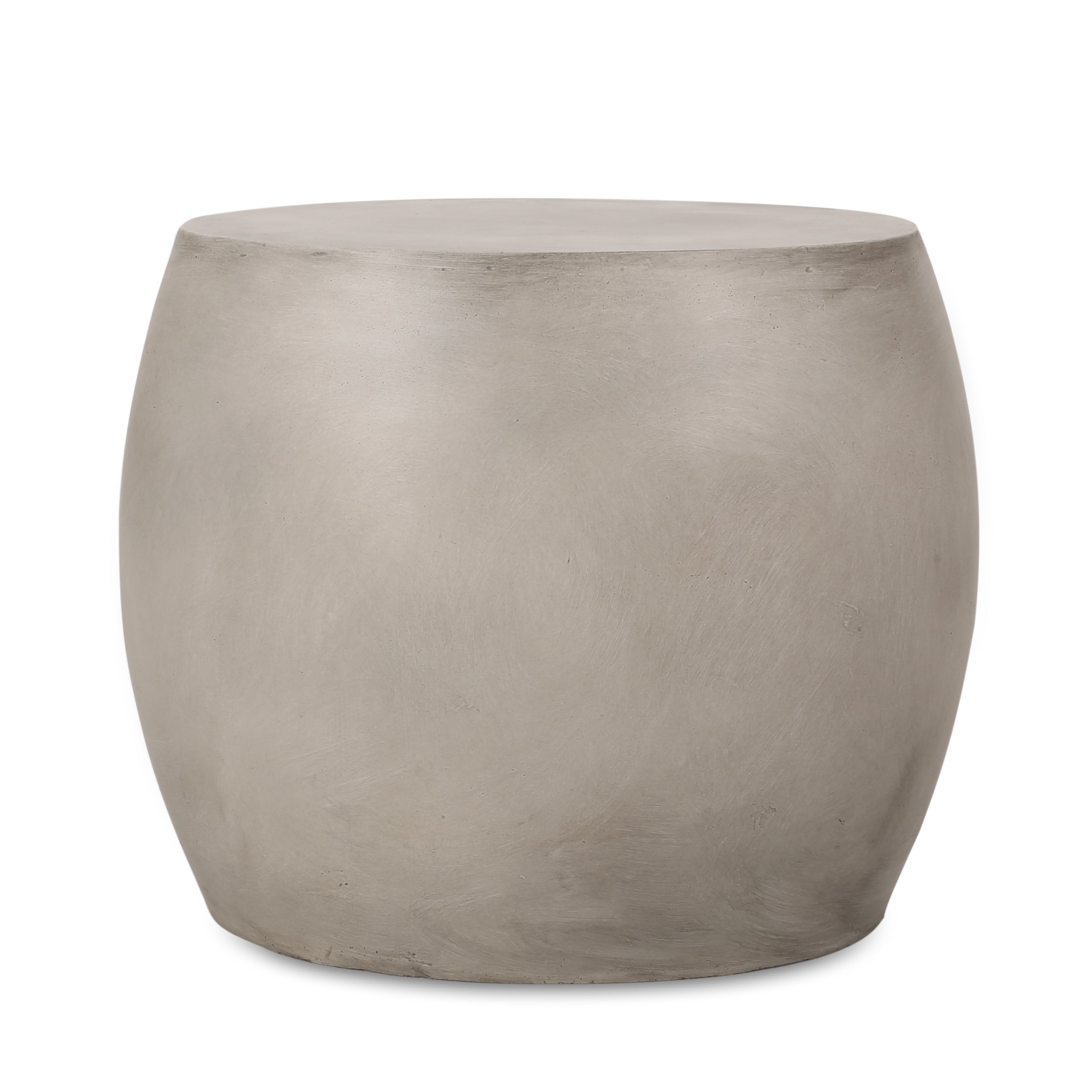 Outdoor Oval-Shaped Side Table, Light Grey