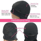 Headband Wig Loose Deep Wave Human Hair Scarf Wig No GLUE Easy Wear