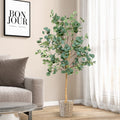 5.5 Feet Artificial Eucalyptus Tree with 517 Silver Dollar Leaves-2 Pack