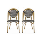 Outdoor Rattan And Aluminum French Bistro Chair Set