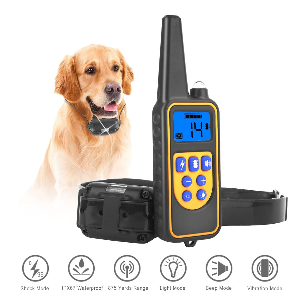 1Pc Dog Training Collar With Remote  IP67 Waterproof Pet Trainer