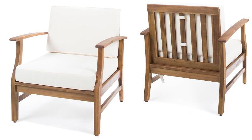 The Aurland™ Slatted Acacia Club Chair (Set of 2)
