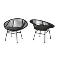 Cordella - Outdoor Woven Wicker Chairs With Cushions, Set of 2