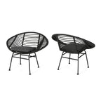 Cordella - Outdoor Woven Wicker Chairs With Cushions, Set of 2
