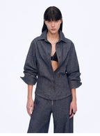 Refreshing breathable twill linen deconstructed silhouette old money