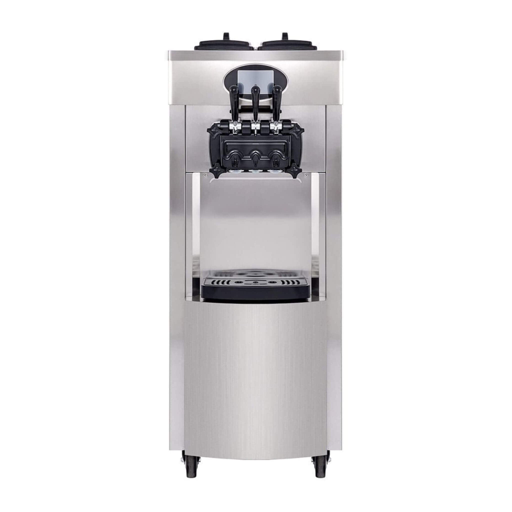53" Freestanding 3-Flavors Commercial Soft Serve Yogurt Ice Cream Machine Maker With Auto Clean (SAK74031)