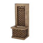 35.25' High Hand Crafted Weather Resistant Floor Fountain with Light Light Brown