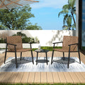 Modern Outdoor Chat Set: 2 Rattan Chairs with Side Table