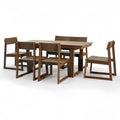 7-Piece Outdoor Dining Set with HDPE Patio Table & 6 Armless Chairs