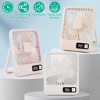3 Colors Options -- 1Pc Mini Desktop Cooling Fan Rechargeable Battery
