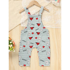 Baby Boy Girl's Casual Heart Pattern Jumpsuit, Paper Airplane Heart