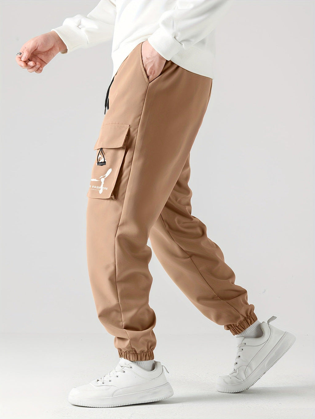 Straight Ankle Tied Wear-resistant Overalls Casual Pants