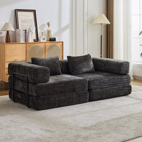 Compression Sofa,Convertible Floor Sofa Bed With Fixed-Shape Frame,